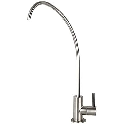 YooGyy RO Drinking Water SUS304 Stainless Steel Faucet for RO Reverse Osmosis & Filter with Brushed Nickel Finish (High arc)