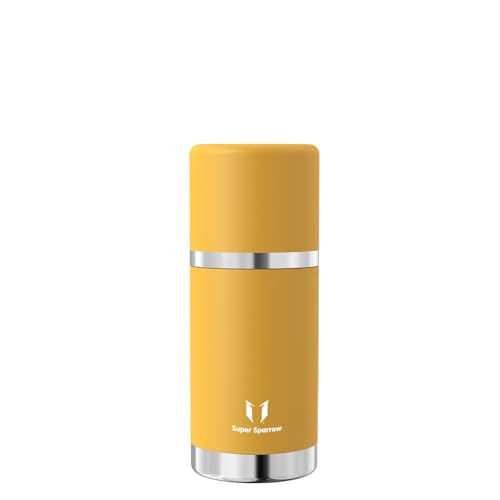 Super Sparrow Botella Termica - 500ml - Termo de Acero Inoxidable - Cantimplora Sin BPA - Termo Cafe - Tapa Antifugas que Sirve de Taza - Se Mantiene Caliente 12 o Frío 24 Horas