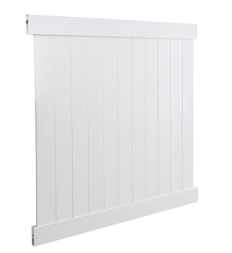 Vinyl Privacy Fence Panel Kit, 6x6 Feet, White, DIY Installation, Posts Not Included