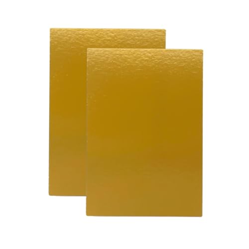 Bases para Tartas Rectangular 30x20 cm | Pack de 10 Oro | Grosor 1 mm | Soporte Expositor en Cartón para Bizcochos, Pasteles y Dulces | Color Dorado