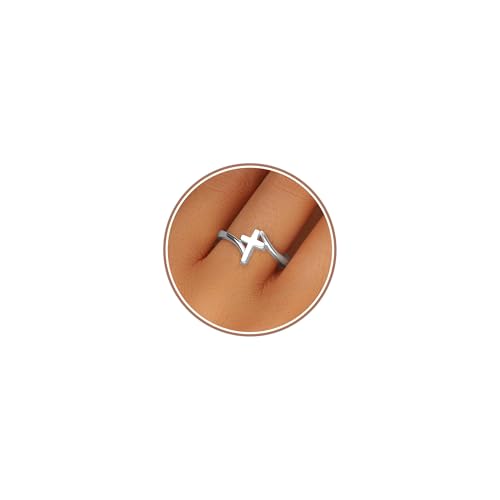 Punhem Gold Cross Statement Rings for Women 14K Gold Silver Tone Non Tarnish Cute Band High Polished Smooth Comfort Fit Size 5-10