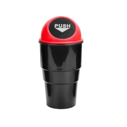Basurero para coche de color rojo contenedor de basura compacto y estuche protector para polvo 1