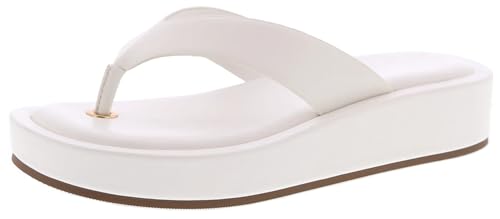 Image of TruFox Women's Platform Flip Flops Wedge Sandals Comfortable Soft Cushion Slip on Summer Beach Thong