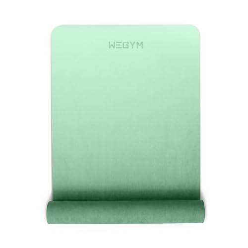 WeGym 4mm Yoga Mat - Polyester Suede; Jade Hombre - Anti-Slip, Cushioned Exercise Mat Crafted for Yoga, Pilates, and Home Workouts - 100% Natural Rubber Base for Stability & Joint Support