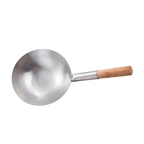 Ciieeo Stainless Steel Spoon Silverware Spoons Kitchen Utensil Soup Wedding Dinnerware Gravy Scoop Water Spoon Ladle Serving Large Tableware Salad Spoon Wooden