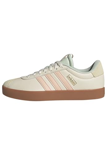 adidas VL Court 3.0 Shoes, Zapatillas Mujer, Wonder White Powder Coral Linen Green, 42 EU