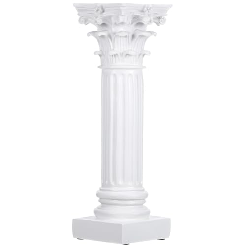 WOFASHPURET Roman Column Sculpture Dining Table Decor Photo Holder Roman Column Pillars Candle Sconces Pillars Decor Cake White Household Products Resin Delicate 30.00X9.00X9.00cm
