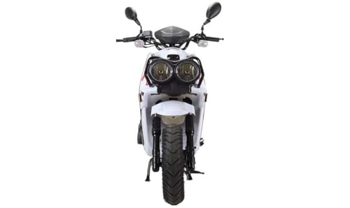 Image of HHH Rocket 150 Moped Street Gas Scooter 150cc Motorcycle Automatic Adult Bike with 12 inch Aluminum Wheels (Black)