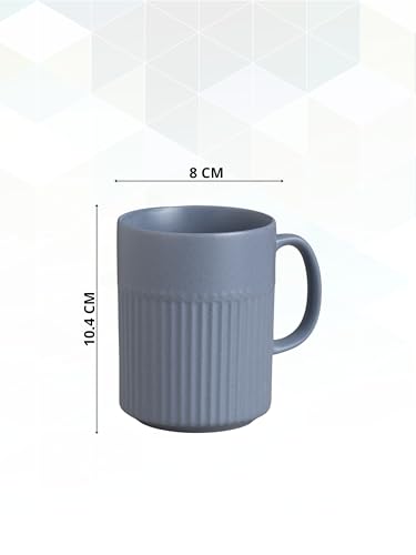 Image of Clay Craft Fine Ceramic Crimson Microwave Safe Coffee & Milk Mug, 350Ml, 1 Piece, Blue, Mug for Coffee, Ideal for Gifting, Perfect for Home & Office