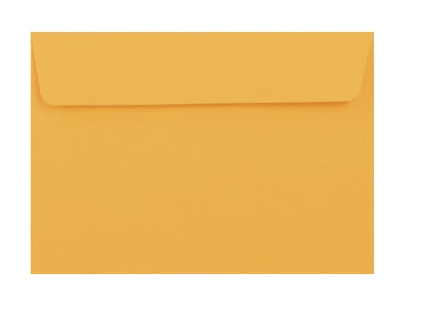 C6 Coloured Envelopes for A6 Greeting Cards Wedding Invitations & Crafts (114x162mm) Pack of 50 (Golden Yellow Peel & Seal)
