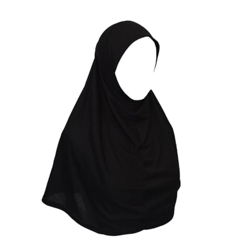 Oriental Trade Ninja Under Scarf Hijab Plain Cotton Turlu 40 x 43 cm Machine Washable (Black Small)