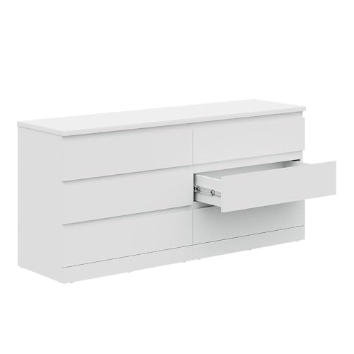 Image of Wakefit Engineered Wood Chest of Drawer | 1 Year Warranty | 6 Drawer Storage Organizer for Bed & Living Room | Centaur - Frosty White