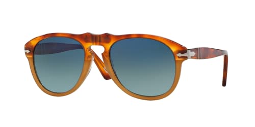 Persol PO0649 1025S3 54MM Resina E Sale/Polarized Gradient Blue Pilot Sunglasses for Men + BUNDLE With Designer iWear Eyewear Kit