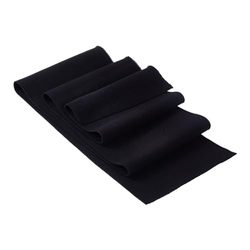 BENECREAT Rippbündchenstoff, 100x15 cm Stretch-Feinripp-Strickstoff Schwarz Elastisches Strickmaterial Für Bund, Nackenband, Manschetten, Jackenverlängerung, Bekleidungszubehör