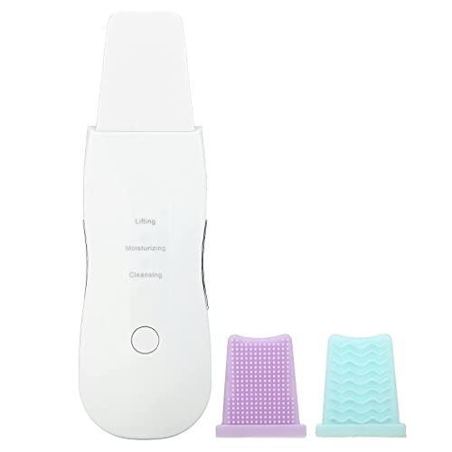 ZKMAGIC Peeling Ultrassônico E Ionização Portátil Anti Cravos E Acne 2 Em 1 Super Eficiente Para Limpeza Profunda E Renovação Celular Da Pele - Espátula 3 Em 1, Branco