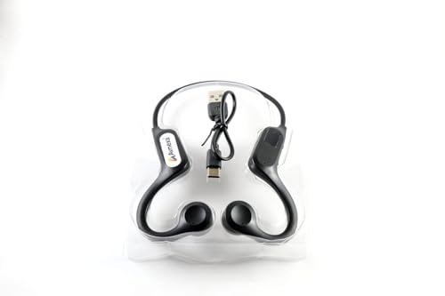 Image of Open Ear Wireless Earphones with Bluetooth 5.3, Noise Cancelling Mics, IP55, 12Hours Playtime for Running, USB-C Quick Charge (Black), Healthy.