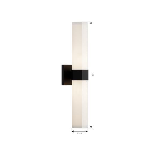 Minka-Lavery Delgada 24" 2-Light Bath Bar - Dark Matte Black with Etched Opal Glass (Bulb Not Included) by Minka Lavery - Used condition - Image 8