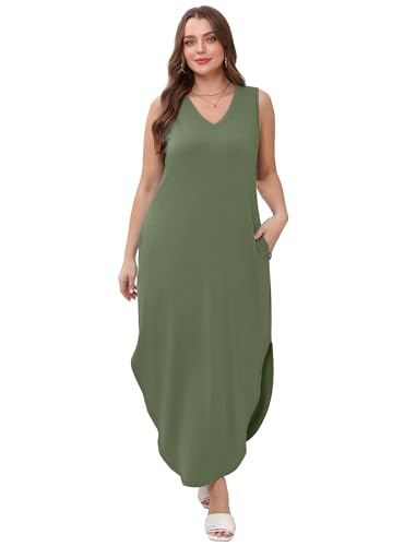 Image of Sampeel Summer Dresses Maxi Dress Vacation Beach Sundresses 2025 with Pockets