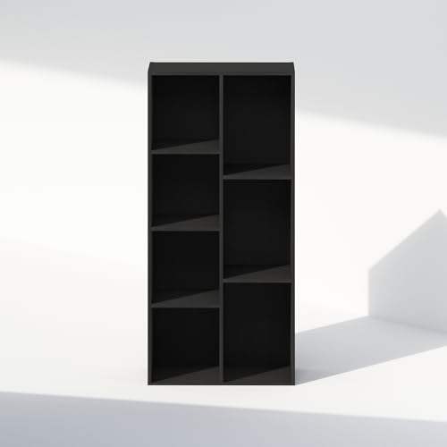 Image of Furinno Reed Closet Organizers and Storage, 7-Cube Closet Organizer, Open Shelf Closet Storage, for Wardrobe, Bedroom, Living Room, Blackwood