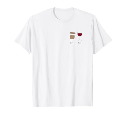 Am Coffee Pm Wine - Vaso de vino Camiseta