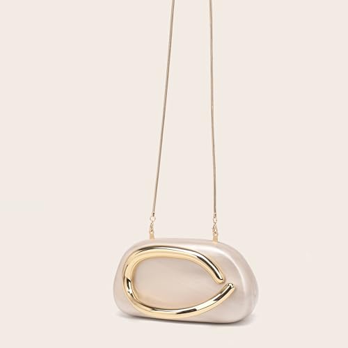 Image of Acrylic Clutch Purse for Women Marbling Evening Wedding Handbags Acrylic Shell Box Purses for Party Prom Cocktail