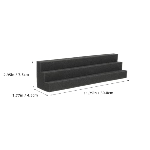 4 piezas paneles acústicos negros en cuña con esponja de alta densidad para absorción de sonido y tratamiento de paredes para home theater, estudio y grabación miniatura 2