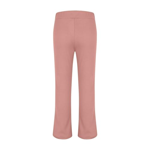 Girls’ Flare Leggings with Side Pockets and Elastic Waistband – Bell Bottom Athletic Pants for Active Kids4