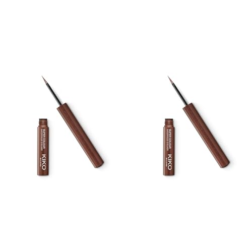 KIKO Milano Super Colour Waterproof Eyeliner 08, 08 Bronze, 1.7 ml (Pack of 2)