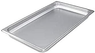 Winco Bandeja de comida de metal profundo de 1.25 pulgadas, bandeja de mesa de vapor, antiatascos, calibre 22
