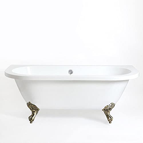 Milano Richmond White 1730mm x 780mm Freestanding Roll Top Bath Gold Ball Claw Feet