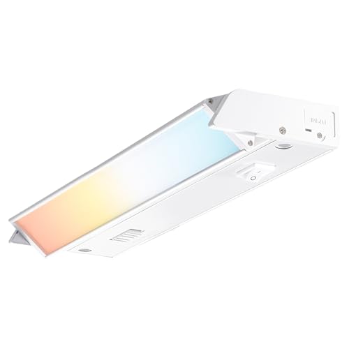 PARMIDA LED Swivel Under Cabinet Lighting, Hardwired or Plug-in Installation, 12 Inch, 8W, 5CCT Color Selectable - 2700K/3000K/4000K/5000K/6000K, Rotatable Lens, Dimmable, Linkable, 120V, 640LM, ETL