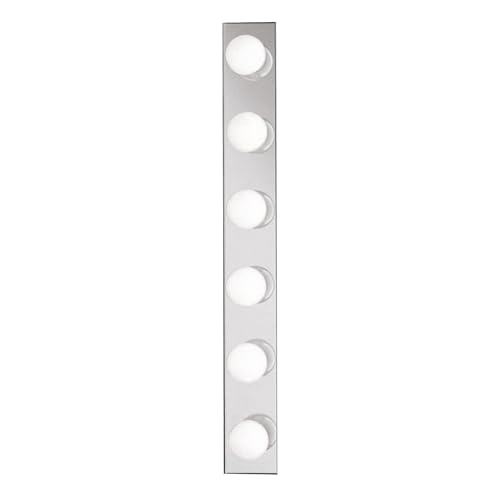 Image of Kichler 6-Light Linear Bathroom Vanity Light Fixture, 36 inch Chrome Bath Bar for Bathroom over Mirror, Modern Transitional Wall Mount Lighting (36 inch W x 4.25 inch H x 2 inch D), 626CH