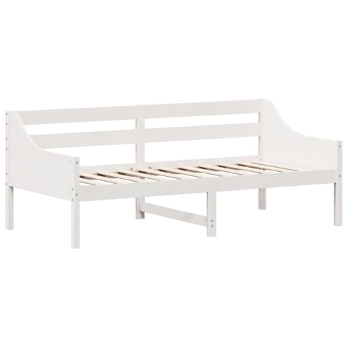 vidaXL Sofá Cama, Somier de Listones de Invitados, Estructura de Cama, Mueble para Salón Dormitorio, Madera Maciza de Pino Blanco 90x190 cm
