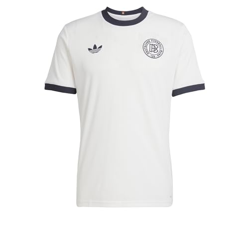 Adidas Camiseta para hombre de la selección alemana de aniversario, color blanco y negro, talla XL