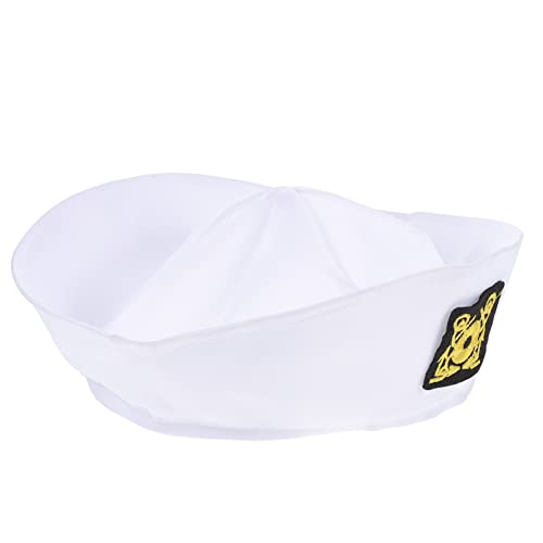 VALICLUD White Sailor Cap Navy Captain Hat for Women Men Boat Party Cosplay Accessory