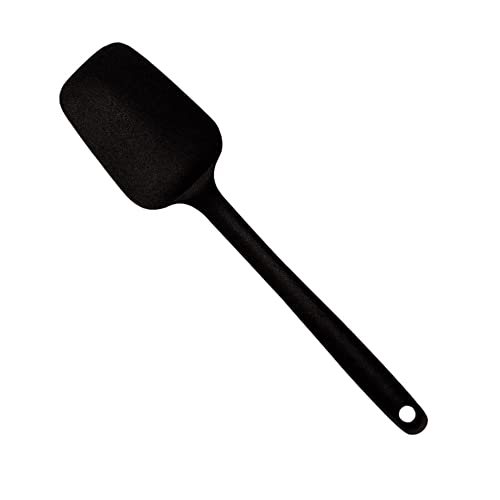 Mastrad Silicone Spoon Spatula - Non-Stick Rubber Spatula - Ideal For Mixing, Scooping and Scraping - Dishwasher Safe and High Heat Resistant (Black)
