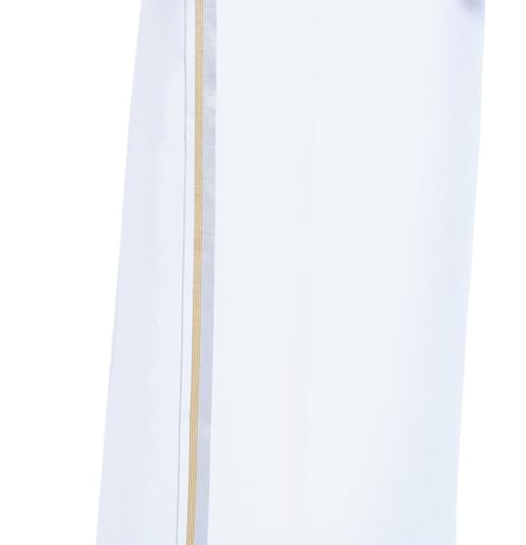 Image of PRAKASAM COTTON Mens Single White Dhoti with Jari Border Single Dhoti (1.28X2.00 mtrs)