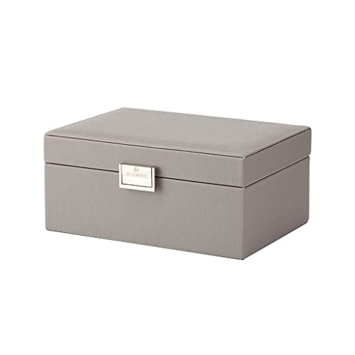 zxb-shop Schmuckkästchen 8,26 Zoll Schmuckschatulle Aufbewahrungsbox Kosmetikkasten Ring Ohrring Halskette Armbanduhr Kleine Schmuck Aufbewahrungsbox Integrierte Flockung (grau/schwarz) Schmuckbox Cover