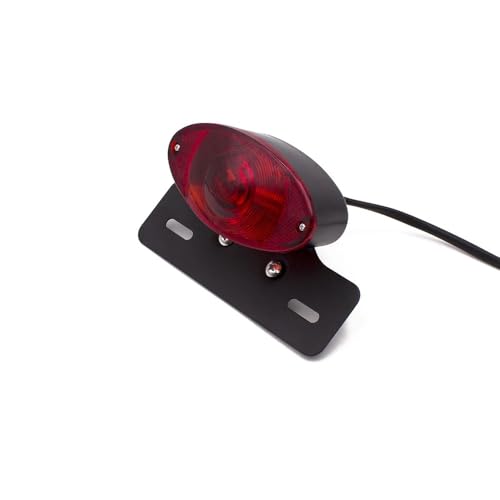 Luz trasera de freno universal para motocicleta con soporte de matrícula bombilla integrada