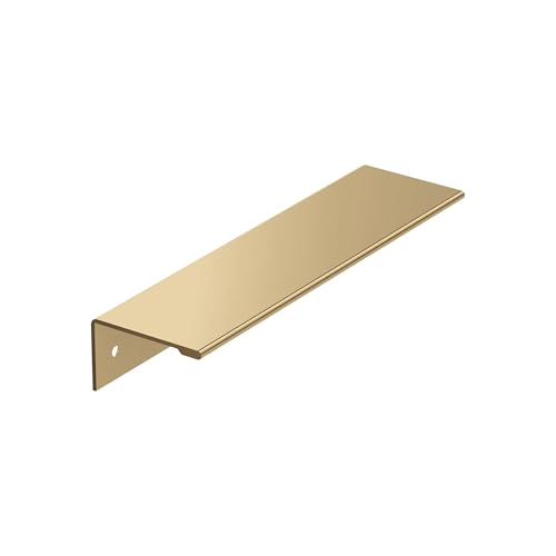 Image of Amerock Edge Pulls 5-1 /16 inch (128mm) Center-to-Center Champagne Bronze Cabinet Edge Pull - 10 Pack