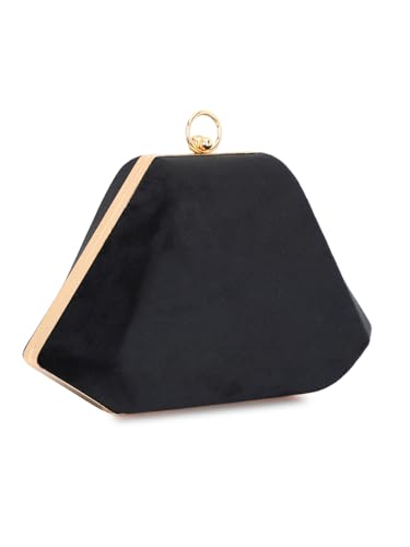Image of TOOBA Handicraft Women's Box Clutch Bag Purse | Designer Solid Color Bag, Bridal Purse & Party Handbag Design & Jeweled Clasp - Wedding & Special Occasion Clutch
