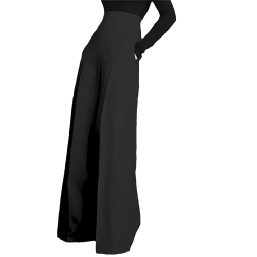Women Elegant Office Trousers High Waist Wide Leg Pants Zipper Solid Pantalon Long Palazzo