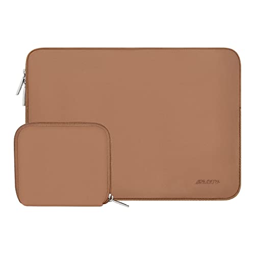 MOSISO Laptop Case 13.3 inch, 13-13.3 inch Laptop Sleeve Bag Compatible with MacBook Air/Pro 13/Pro 14 M5 M4 M3 M2 M1, HP Dell ASUS Lenovo, Neoprene Computer Sleeve Bag with Small Case, Brown