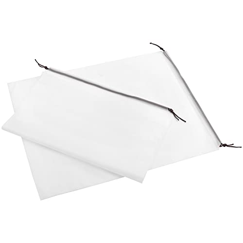 Hakzeon 100 Pcs 16X20 Inch Clear Plastic Drawstring Bags, Portable Translucent Shoes Storage Organizers Pouch With Rope, Thickness 2 Mil Travel Bags For Sneakers, Dress Shoes, Slippers, Sandals #TOP3