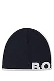 Hochwertige Verarbeitung BOSS Herren Acro Beanie Mütze aus Soften Garnen mit kontrastfarbenem Logo-Detail Dunkelblau Stck