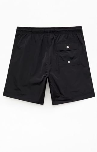 PacSun Men's Black Solid 6.5" Swim Trunks2