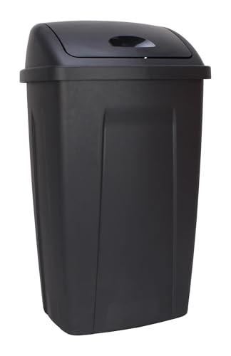 Bote de basura de cocina plástico 13 gal swing negro