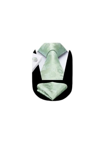 Image of Enlision Ties for Men Floral Tie Handkerchief Cufflinks Set Formal Flower Classic Mens Necktie & Pocket Square Wedding