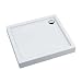 Produktbild VBChome Acryl-Duschwanne 90x90x14 cm Duschtasse Competia rechteckig Duschkabine Styroporträger extra flach Sanitär-Acryl Duschbecken stabil weiß + Siphon