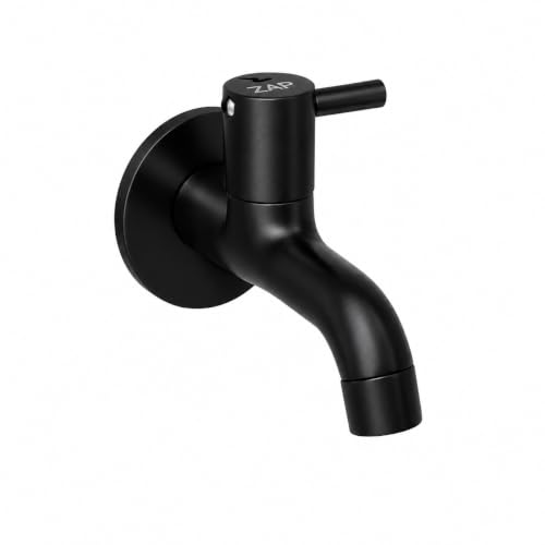 Image of ZAP Elixir Series Brass Long Body Tap, Champagne and Matte Black Wall Mount Faucet for Bathroom Wash Basin and Kitchen Sink, Rust-Resistant Modern Water Tap